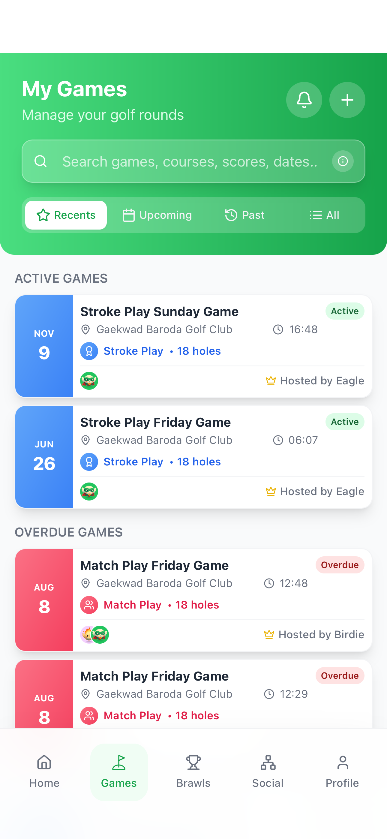 Games Screen