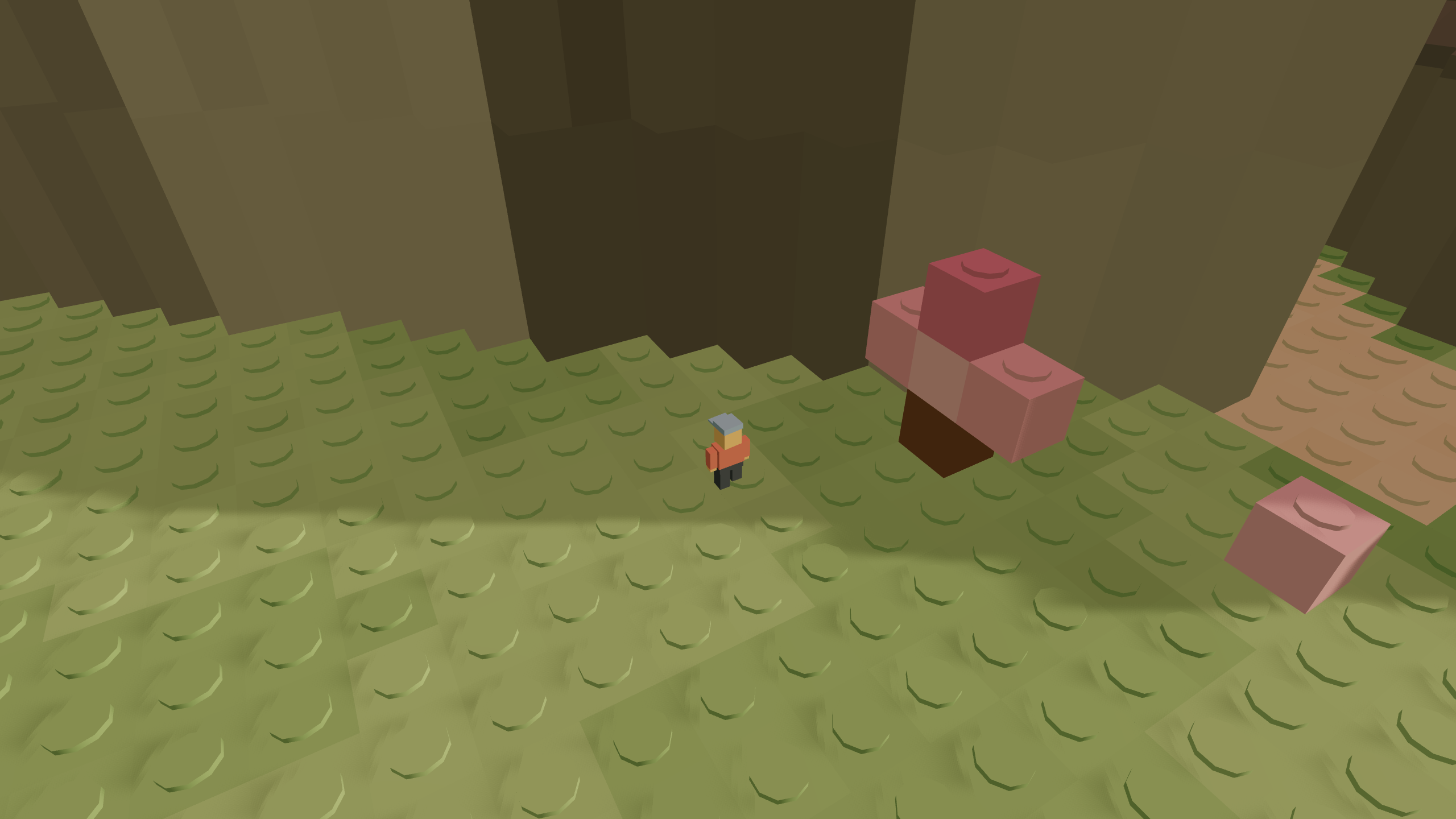 Free Roam Build drops you into the same generated map with the full brick kit