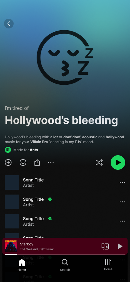 Refine this playlist menu