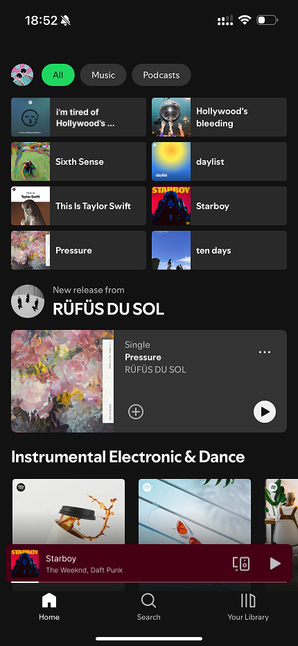 Home with the new playlist