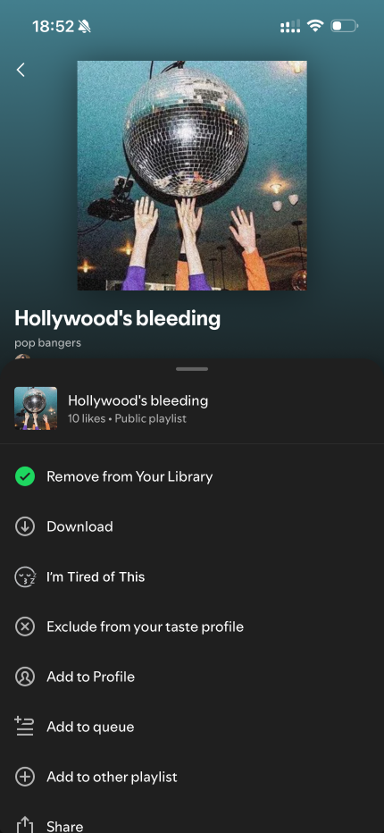 Context menu with I'm Tired of This